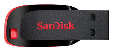Флешка USB SANDISK Cruzer Blade 16Gb, USB 2.0, черно-красный