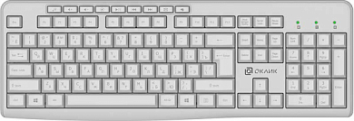 Беспроводная клавиатура OKLICK K225W, USB, белая