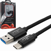 Кабель USB Type-C - USB Am, CABLEXPERT Platinum CC-P-USBC03, 1.8 м, черный