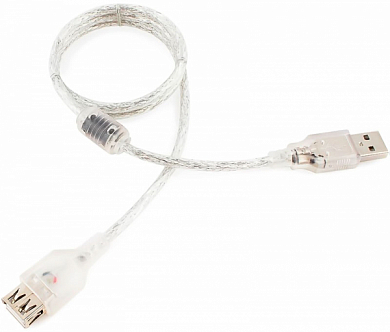 Кабель-удлинитель USB 2.0, USB Am - USB Af, CABLEXPERT Pro CCF-USB2-AMAF-TR-0.75M, 0.75 м, серый