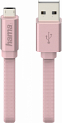 Кабель Micro USB Bm - USB Am, HAMA Design Line, 1 м, розовый