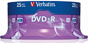 Диск DVD+R VERBATIM 4.7Gb (43500), Cake Box, 25 шт