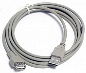 Кабель-удлинитель USB 2.0, USB Am - USB Af, BEHPEX, 5 м, серый