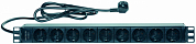 Блок розеток 19" EUROLAN 60A-61-01-09BL, 9 розеток, с кабелем, черный