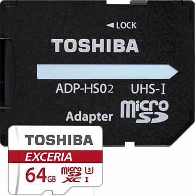 Карта памяти microSDXC TOSHIBA Exceria M302 64Gb, Class10 UHS-I U3 (THN-M302R0640EA)
