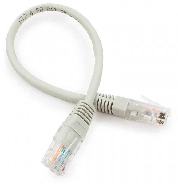 Купить Патч-корд UTP4 cat 5e, CABLEXPERT PP12, 0.25 м, серый, U/UTP ...