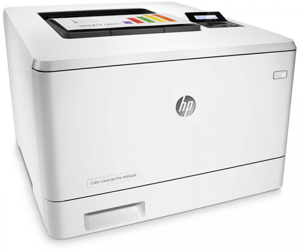 Купить Принтер HP Color LaserJet Pro M452dn, лазерный, A4, белый ...