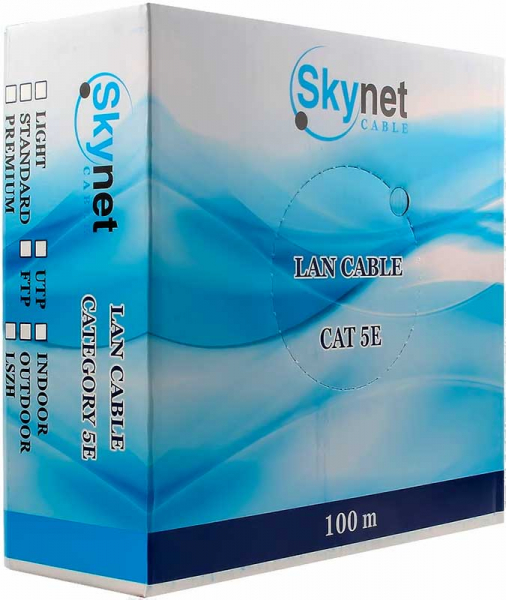 Купить Кабель UTP4 cat 5e, внутренний, одножильный, Cu, SKYNET Premium .