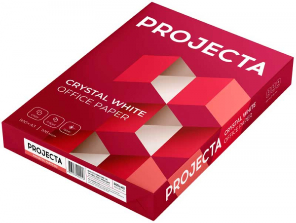 Купить Бумага A3 PROJECTA, белая, 80 г/м2, класс A, 500 л., 160% CIE ...