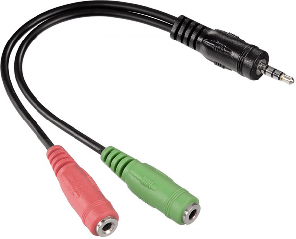 Купить Адаптер (переходник) jack 3.5 мм (4pin) - socket 3.5 мм (3pin) x ...