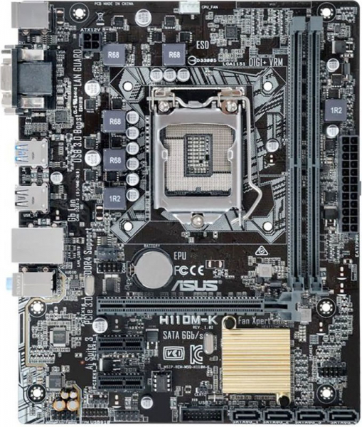 ASUS H110M K Intel H110 FCLGA1151 DDR4 VGA DVI 4 USB2.0 2 USB3.0 2 PS 2 GLAN mATX H110M K