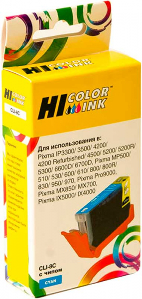 Купить Струйный картридж HI-BLACK HB-CLI-8C, голубой, cyan, совместимый ...