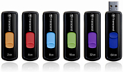 Флешка USB TRANSCEND JetFlash 500 64Gb, USB 2.0, черно-синий