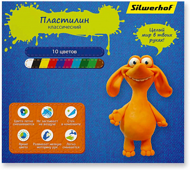 Пластилин SILWERHOF "Джинсовая коллекция", 10 цветов