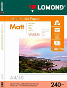 Фотобумага LOMOND матовая A4, 240 г/м2, 50 л.