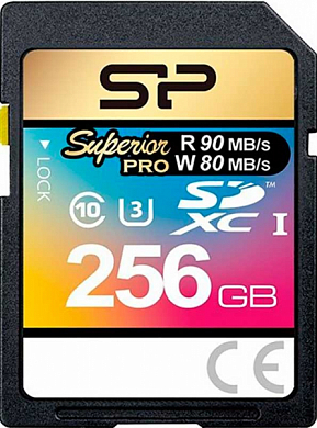 Карта памяти SDXC SILICON POWER Superior Pro 256Gb, Class10 UHS-I U3 (SP256GBSDXCU3V10)