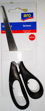 Ножницы канцелярские ARO E-101009-ST, 20.5 см, черные