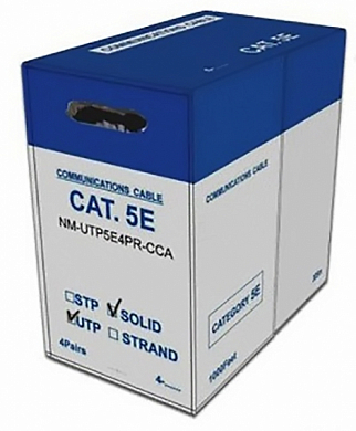 Кабель UTP4 cat 5e, внутренний, одножильный, CCA, LANMASTER, серый, 305 м