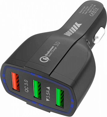 Автомобильное зарядное устройство WIIIX UCC-3-3, USB A x 3, черное