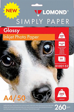 Фотобумага LOMOND Simply Paper глянцевая A4, 260 г/м2, 50 л.