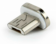Магнитный разъем-адаптер Micro USB Bm, CABLEXPERT CC-USB2-AMLM-MUM, серебристый