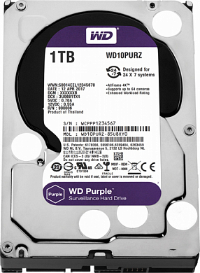 Жесткий диск 3.5" WD Purple 1Тб (WD10PURZ)