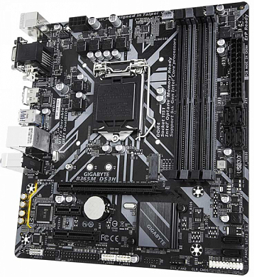 Материнская плата GIGABYTE B365M DS3H Intel B365, FCLGA1151, DDR4, RAID, VGA, DVI, HDMI, 2*USB2.0, 4*USB3.1, 1*PS/2, GLAN, mATX