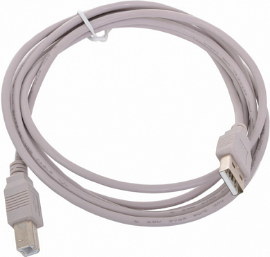 Кабель USB 2.0, USB Am - USB Bm, BEHPEX 30344, 1.8 м, серый