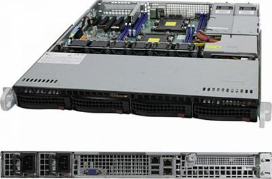 Сервер SUPERMICRO SYS-6019P-MTR, 2 x Xeon Silver 4210R, 128Гб, 8 x 8 Тб, 2 x 800 Вт Platinum