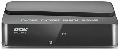 ТВ ресивер DVB-T2 BBK SMP001HDT2, темно-серый