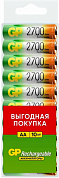 Аккумулятор AA GP, 2700 mAh, 1.2V (10 шт)
