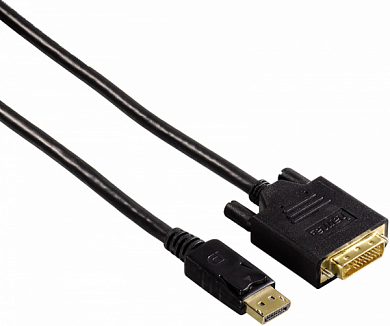 Кабель DisplayPort - DVI, DisplayPort (m) - DVI-D (m), HAMA H-54593, 1.8 м, черный