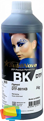 Чернила INKTEC SubliNova DTF-B01KB для Epson, пигментные DTF (текстильные), 1 л, черный