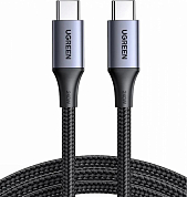 Кабель USB Type-C - USB Type-C, UGREEN US535, 1 м, серый