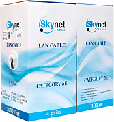 Кабель UTP4 cat 5e, внешний, одножильный, Cu, SKYNET Standart, черный, 305 м