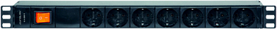 Блок розеток 19" EUROLAN 60A-61-02-07BL, 7 розеток, без кабеля, черный