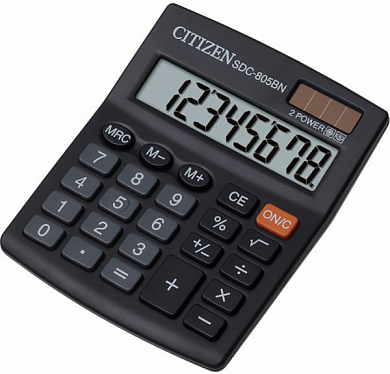 Калькулятор настольный CITIZEN SDC-805BN, черный