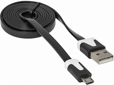 Кабель Micro USB Bm - USB Am, DEFENDER USB08-03P, 1 м, черный