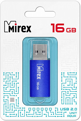 Флешка USB MIREX Unit 16Gb, USB 2.0, синий