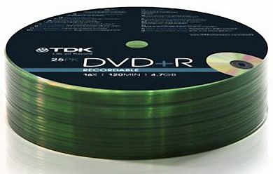 Диск DVD+R TDK 4.7Gb (t78649), Bulk, 25 шт