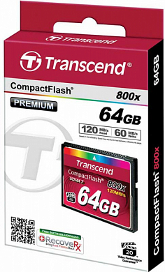 Карта памяти Compact Flash TRANSCEND Premium 800x 64Gb (TS64GCF800)