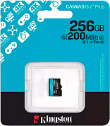 Карта памяти microSDXC KINGSTON Canvas Go! Plus 256Gb, Class10 UHS-I U3 V30 A2 (SDCG4/256GBSP)