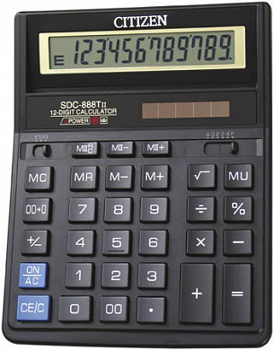 Калькулятор настольный CITIZEN SDC-888TII, черный
