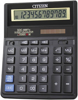 Калькулятор настольный CITIZEN SDC-888TII, черный