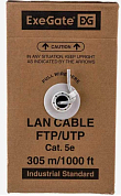 Кабель UTP4 cat 5e, внутренний, одножильный, Cu, EXEGATE, серый, 305 м