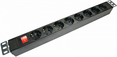 Блок розеток 19" EXEGATE EX280827RUS, 8 розеток, с кабелем, черный