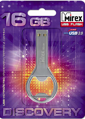 Флешка USB MIREX Bottle Opener 16 Гб, USB 2.0, серебристый