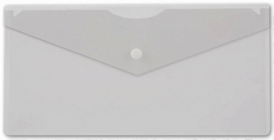 Папка-конверт на кнопке 25x13 БЮРОКРАТ -PK805Aclear, 0.18 мм, серая