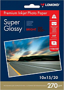 Фотобумага LOMOND Premium Inkjet Photo Paper суперглянцевая 10x15, 270 г/м2, 20 л.