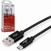 Кабель Micro USB Bm - USB Am, CABLEXPERT Silver CC-S-mUSB01, 1.8 м, черный